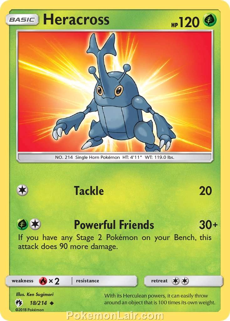 2018 Pokemon Trading Card Game Lost Thunder Price List – 18 Heracross