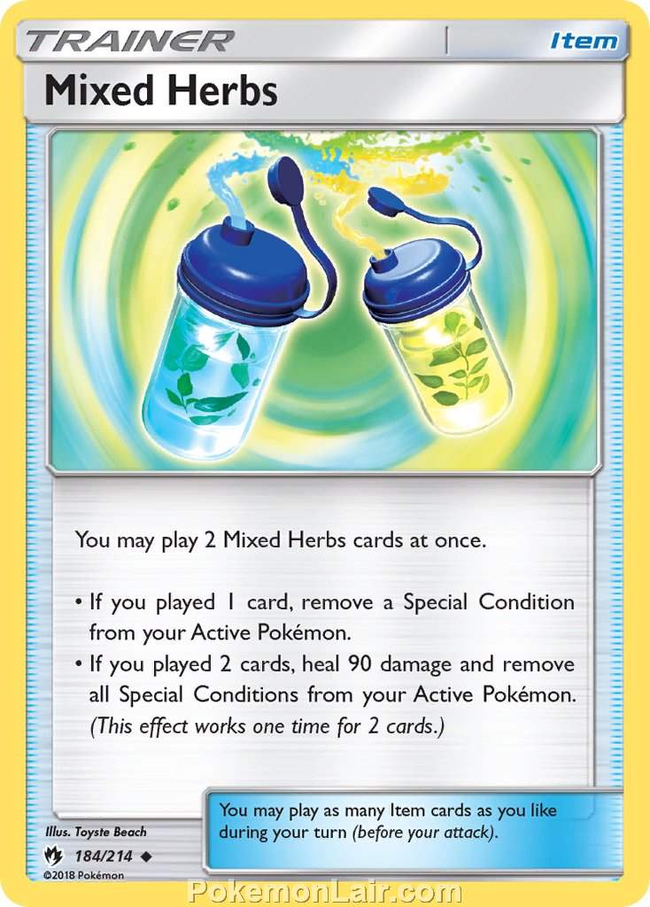 2018 Pokemon Trading Card Game Lost Thunder Price List – 184 Mixed Herbs