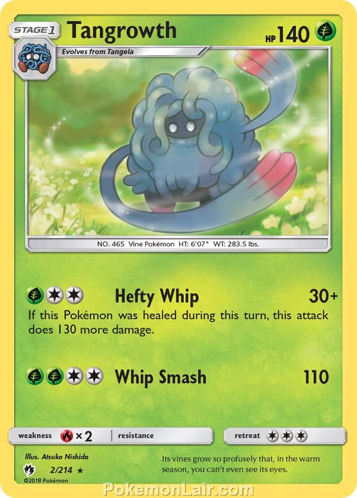 2018 Pokemon Trading Card Game Lost Thunder Price List – 2 Tangrowth