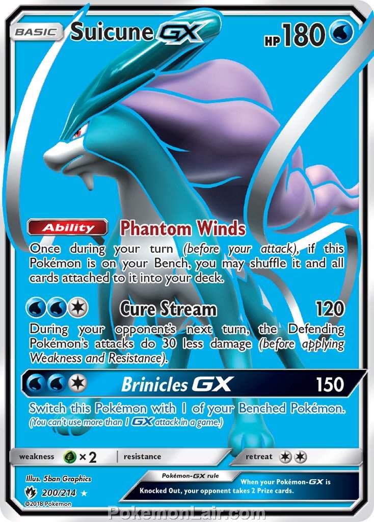 2018 Pokemon Trading Card Game Lost Thunder Price List – 200 Suicune GX