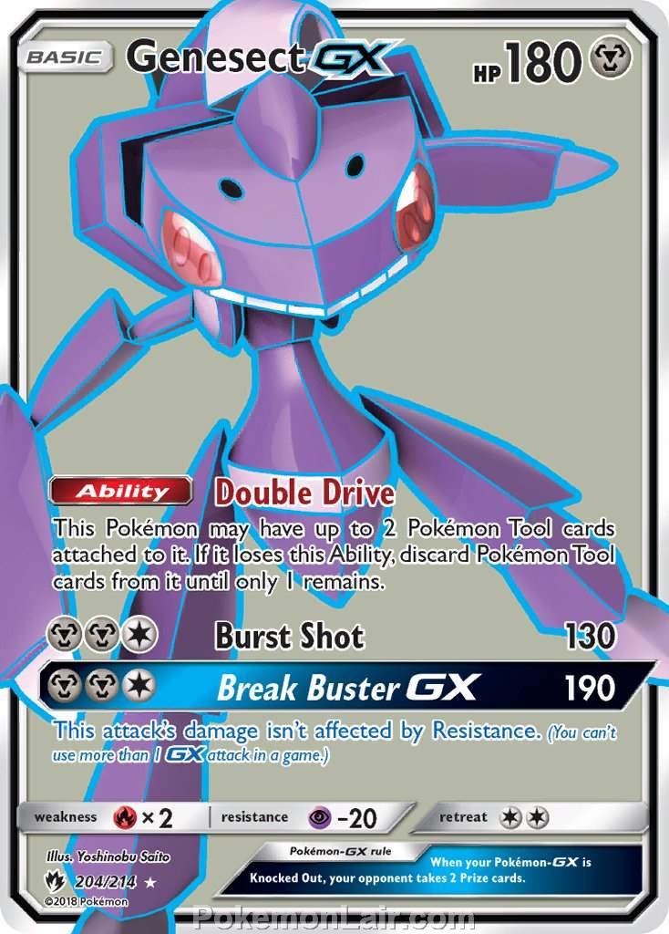 2018 Pokemon Trading Card Game Lost Thunder Price List – 204 Genesect GX