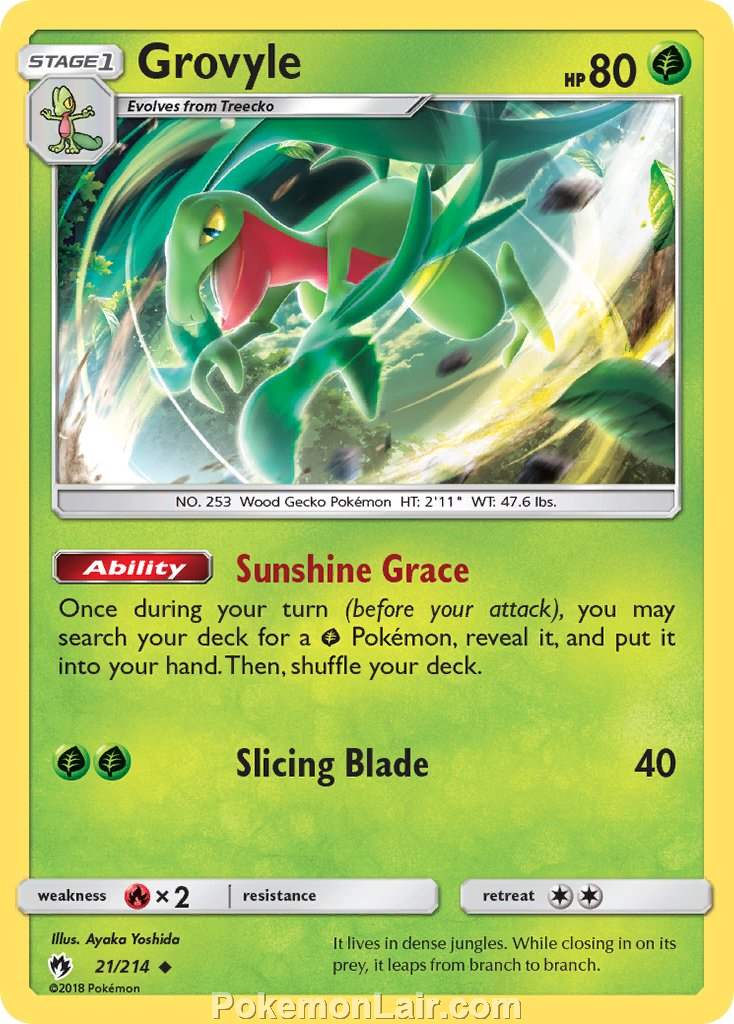 2018 Pokemon Trading Card Game Lost Thunder Price List – 21 Grovyle