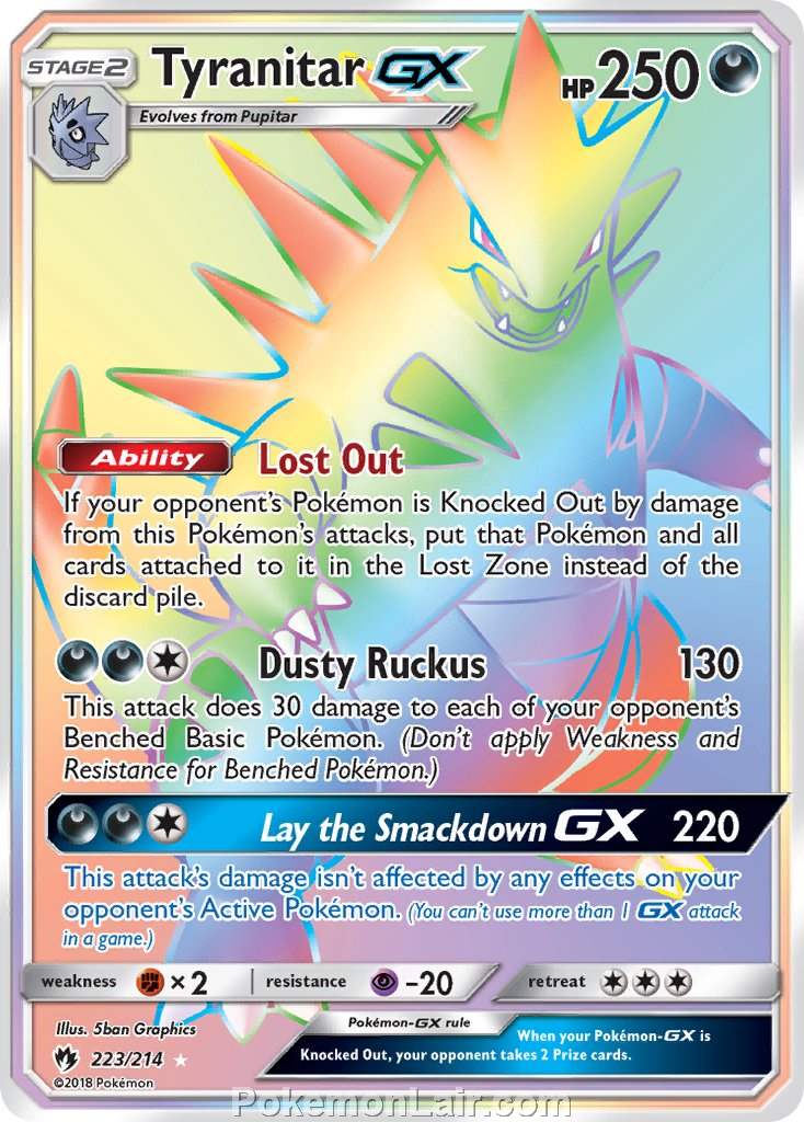 2018 Pokemon Trading Card Game Lost Thunder Price List – 223 Tyranitar GX