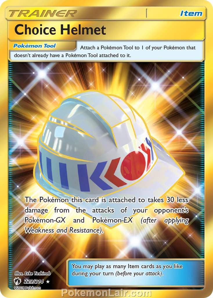 2018 Pokemon Trading Card Game Lost Thunder Price List – 229 Choice Helmet