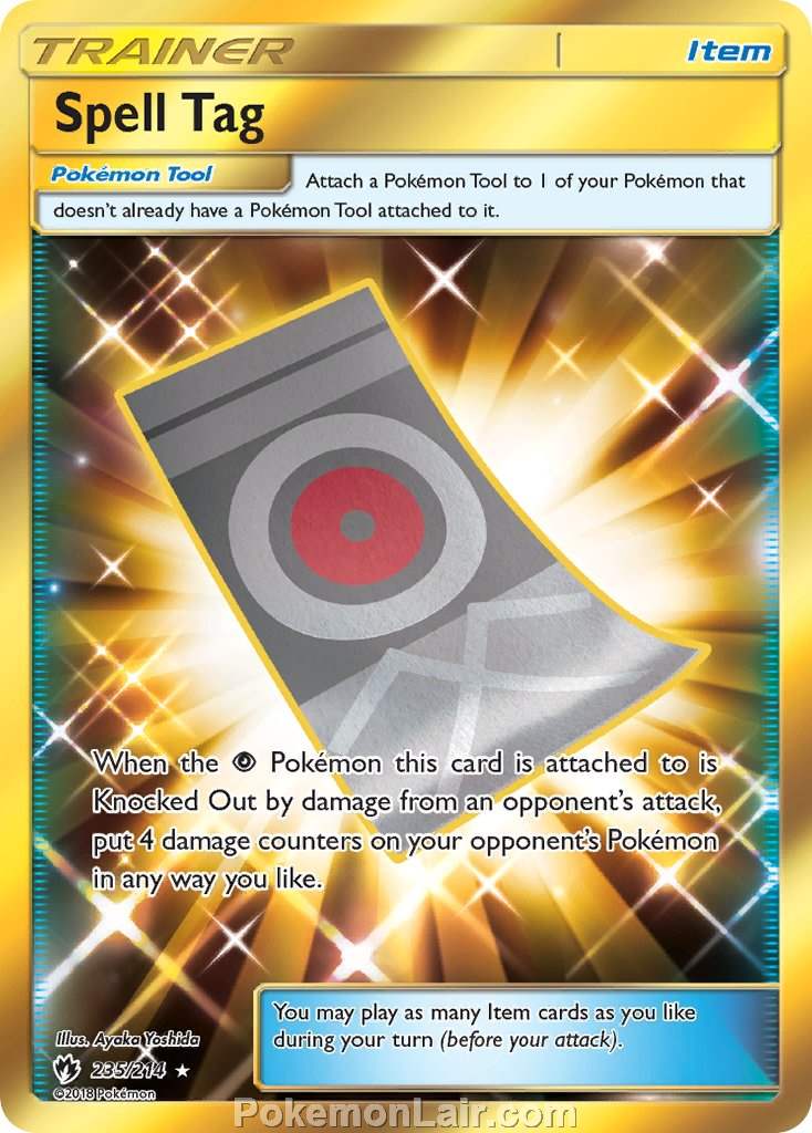 2018 Pokemon Trading Card Game Lost Thunder Price List – 235 Spell Tag
