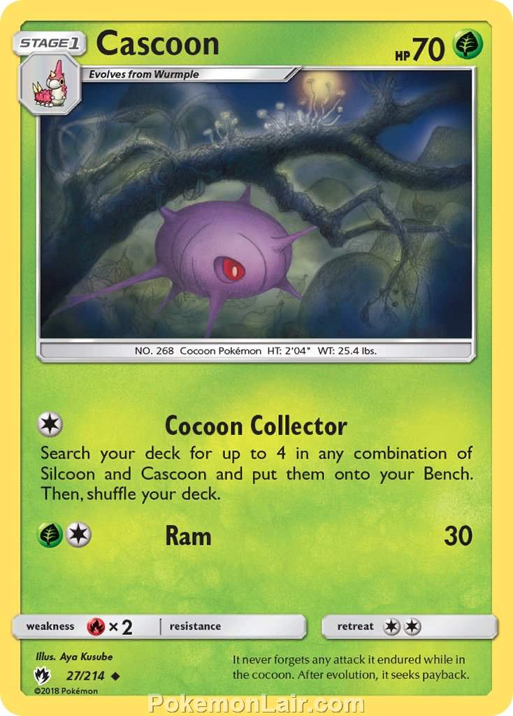 2018 Pokemon Trading Card Game Lost Thunder Price List – 27 Cascoon