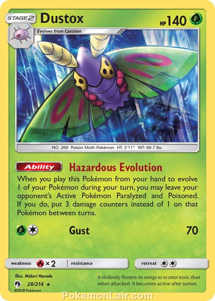 2018 Pokemon Trading Card Game Lost Thunder Price List – 28 Dustox