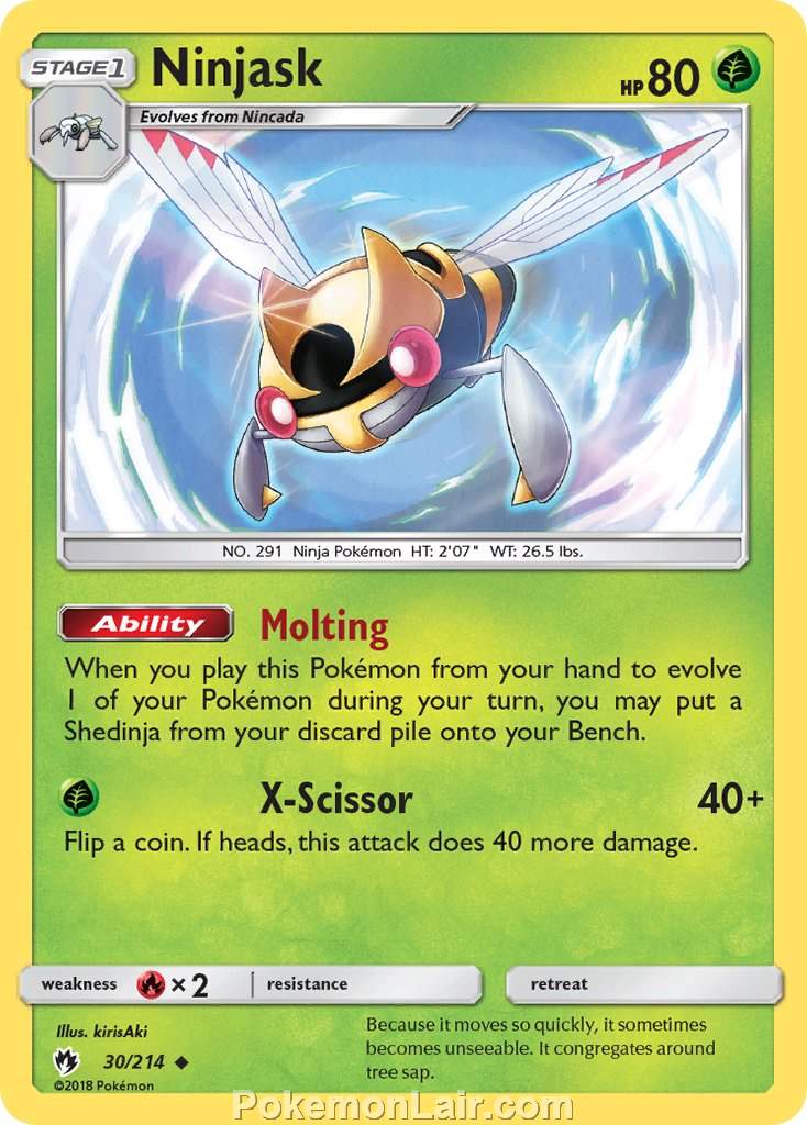 2018 Pokemon Trading Card Game Lost Thunder Price List – 30 Ninjask