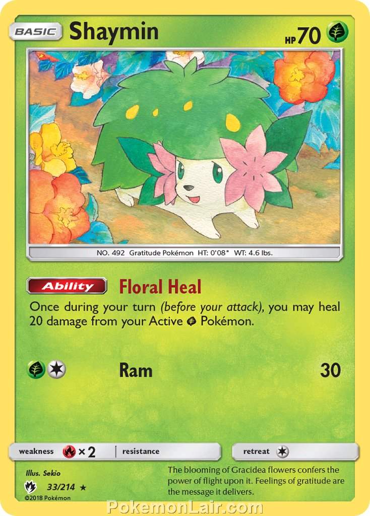 2018 Pokemon Trading Card Game Lost Thunder Price List – 33 Shaymin