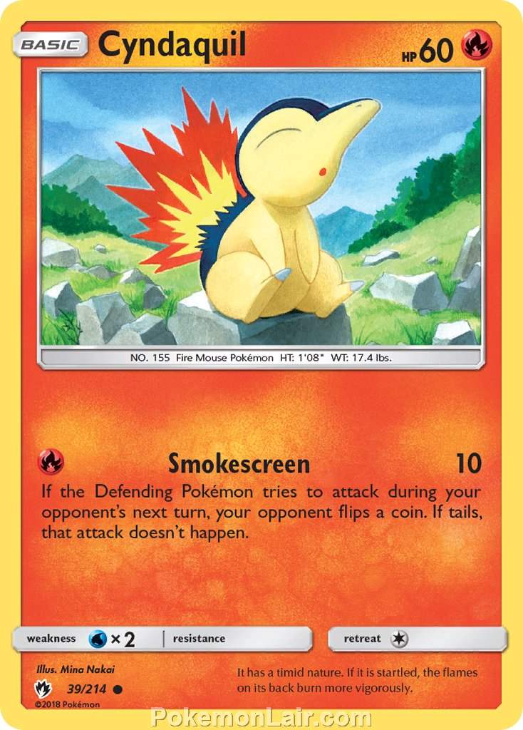2018 Pokemon Trading Card Game Lost Thunder Price List – 39 Cyndaquil