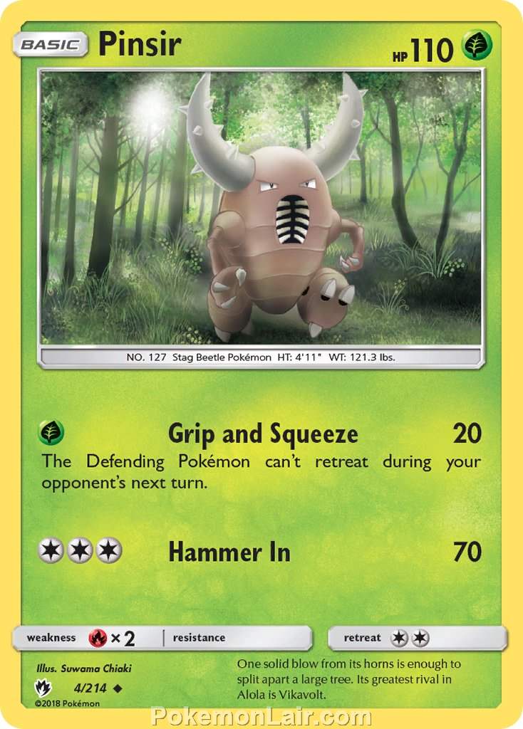 2018 Pokemon Trading Card Game Lost Thunder Price List – 4 Pinsir