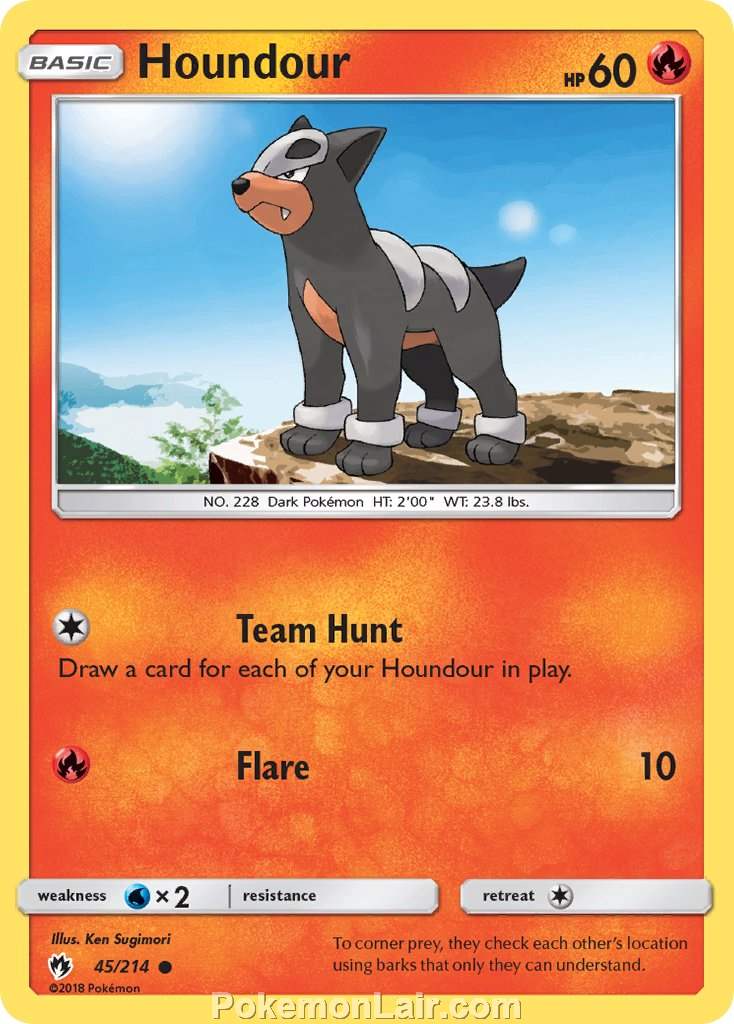 2018 Pokemon Trading Card Game Lost Thunder Price List – 45 Houndour