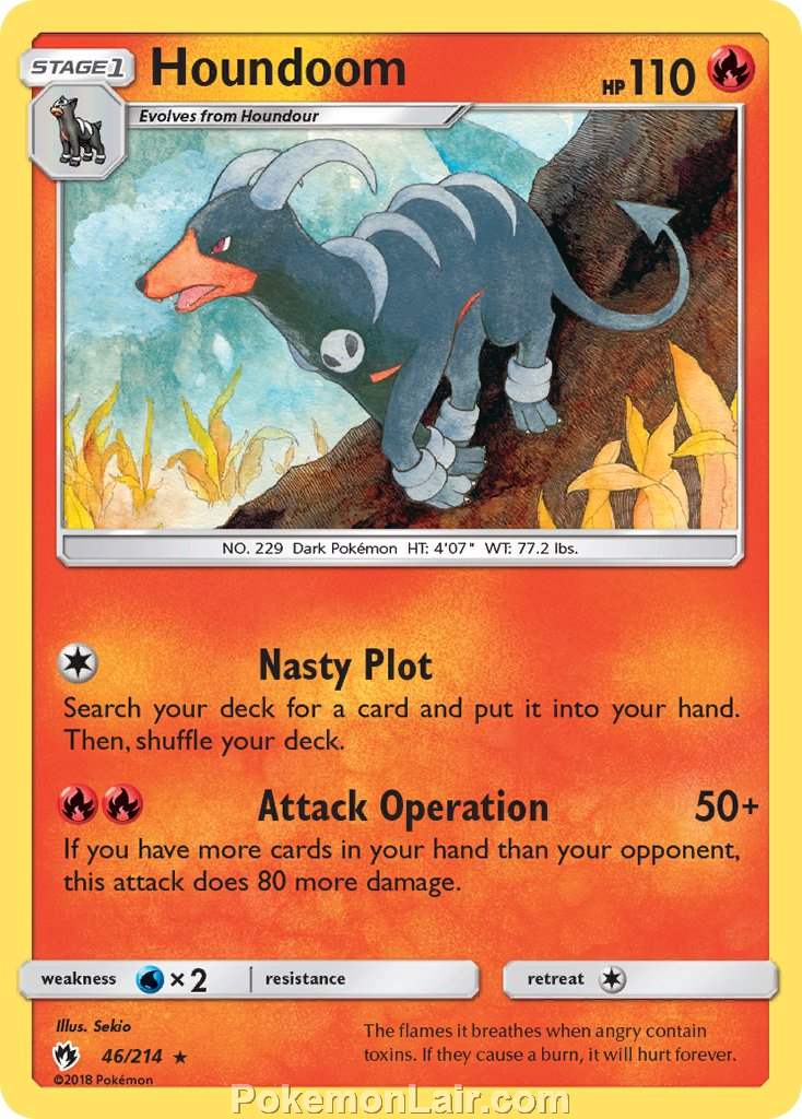 2018 Pokemon Trading Card Game Lost Thunder Price List – 46 Houndoom