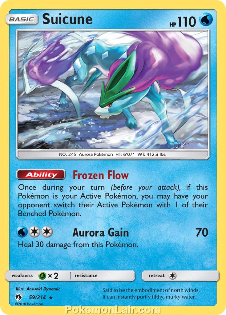 2018 Pokemon Trading Card Game Lost Thunder Price List – 59 Suicune