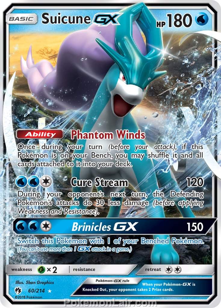 2018 Pokemon Trading Card Game Lost Thunder Price List – 60 Suicune GX