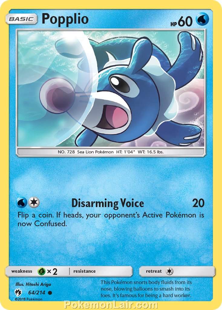 2018 Pokemon Trading Card Game Lost Thunder Price List – 64 Popplio