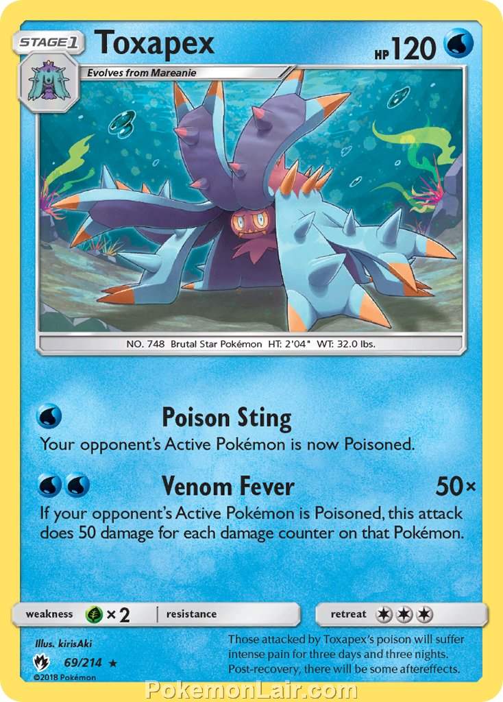 2018 Pokemon Trading Card Game Lost Thunder Price List – 69 Toxapex