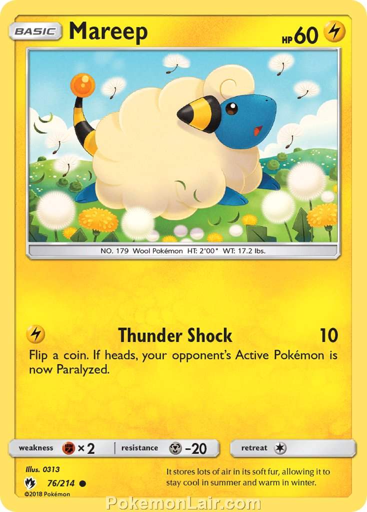 2018 Pokemon Trading Card Game Lost Thunder Price List – 76 Mareep