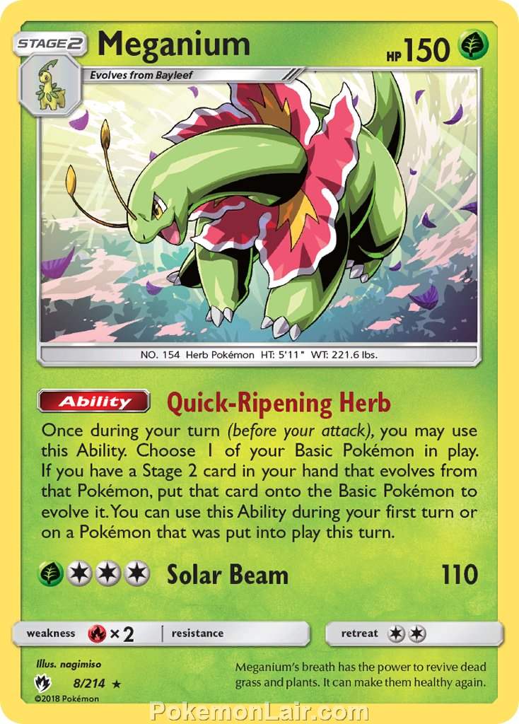 2018 Pokemon Trading Card Game Lost Thunder Price List – 8 Meganium