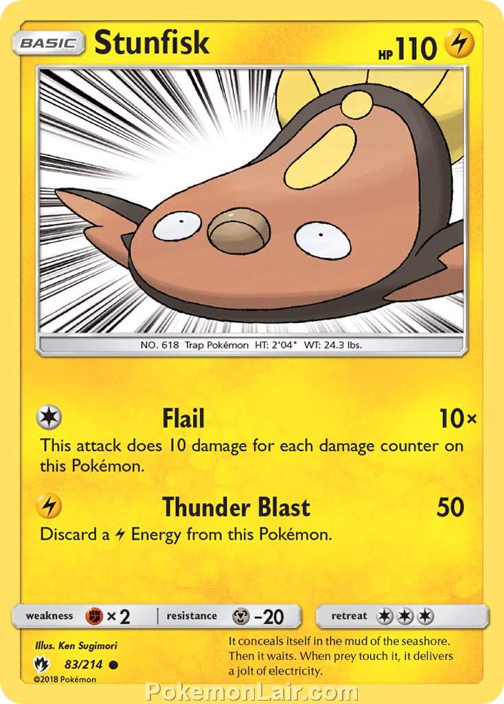 2018 Pokemon Trading Card Game Lost Thunder Price List – 83 Stunfisk