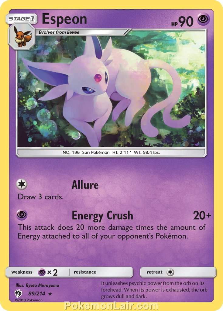 2018 Pokemon Trading Card Game Lost Thunder Price List – 89 Espeon