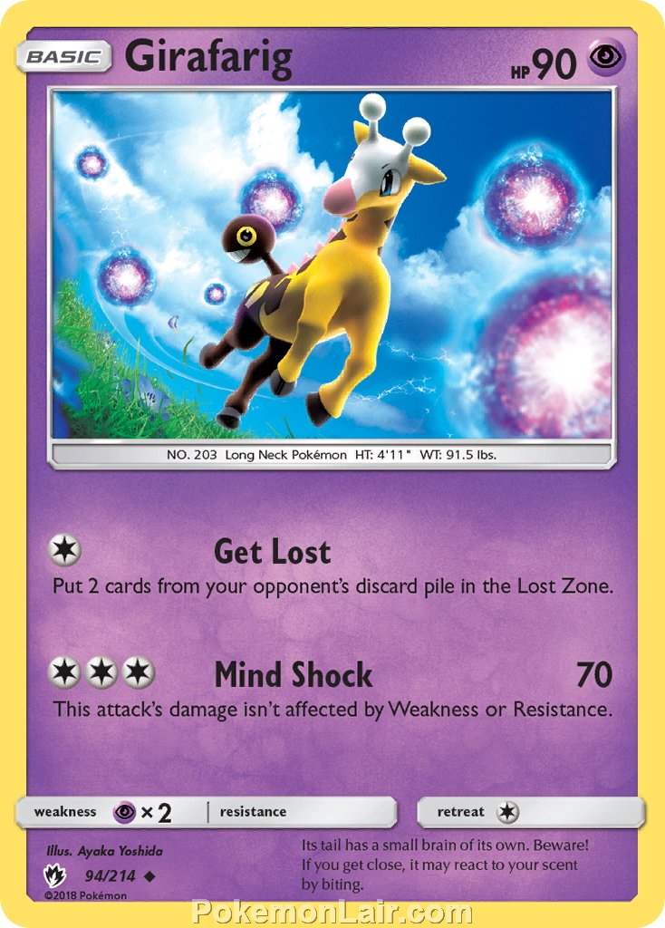 2018 Pokemon Trading Card Game Lost Thunder Price List – 94 Girafarig