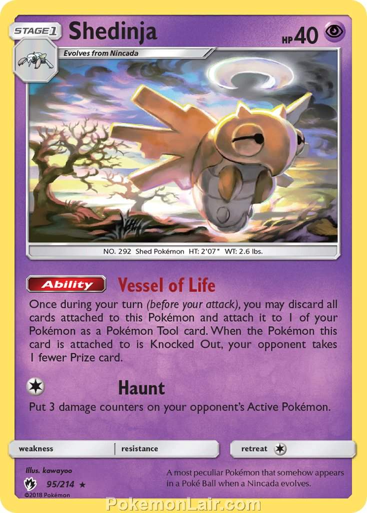 2018 Pokemon Trading Card Game Lost Thunder Price List – 95 Shedinja