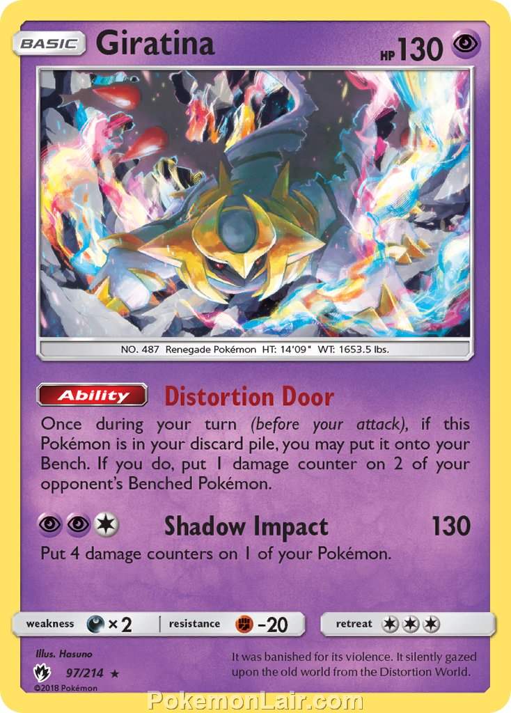 2018 Pokemon Trading Card Game Lost Thunder Price List – 97 Giratina