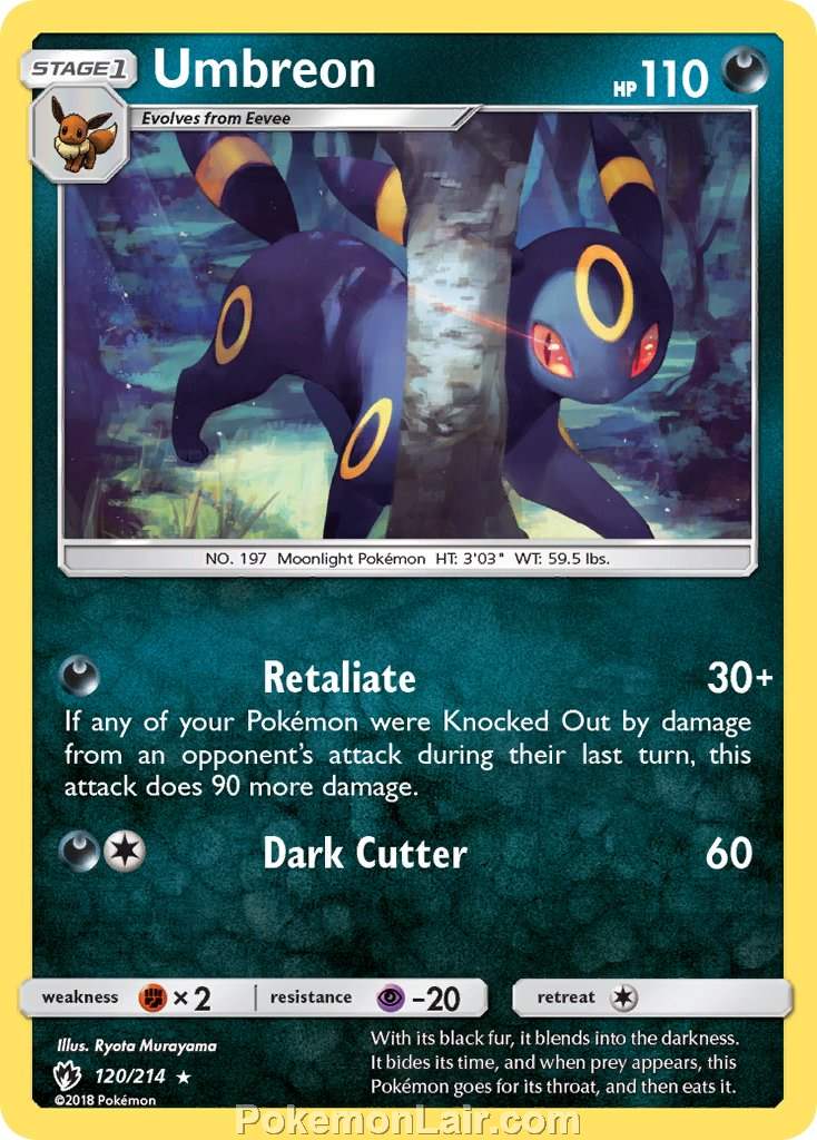 2018 Pokemon Trading Card Game Lost Thunder Set – 120 Umbreon