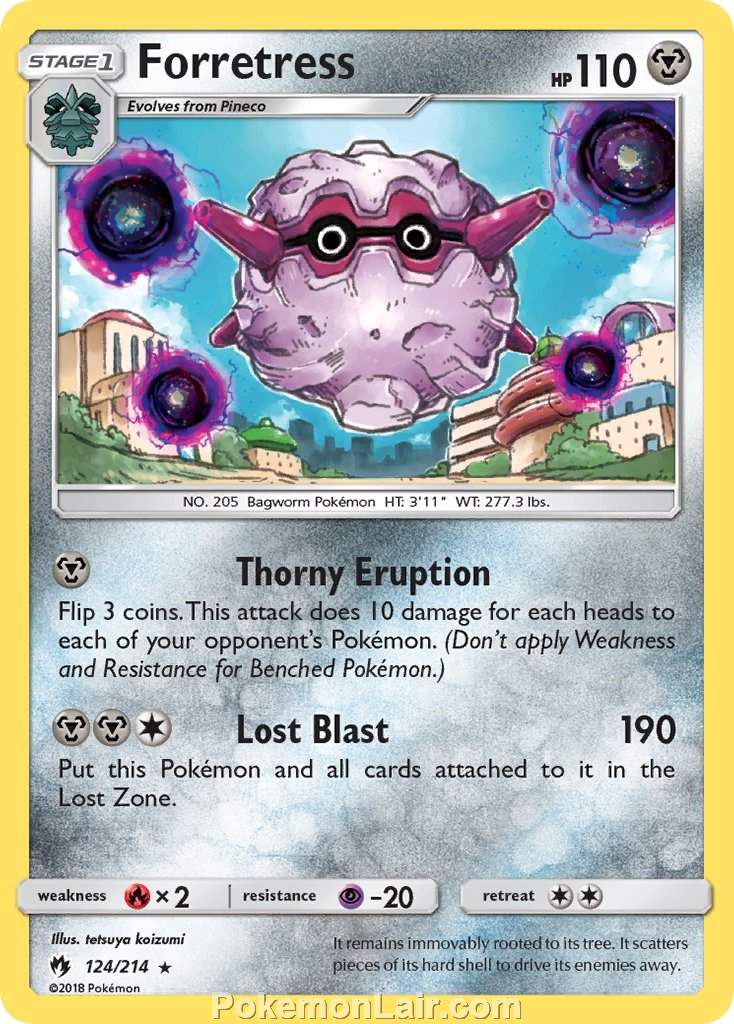 2018 Pokemon Trading Card Game Lost Thunder Set – 124 Forretress