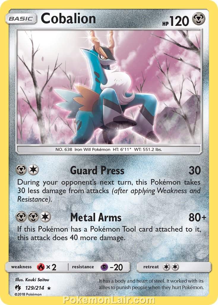 2018 Pokemon Trading Card Game Lost Thunder Set – 129 Cobalion