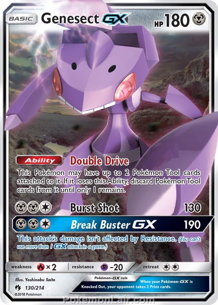 2018 Pokemon Trading Card Game Lost Thunder Set – 130 Genesect GX