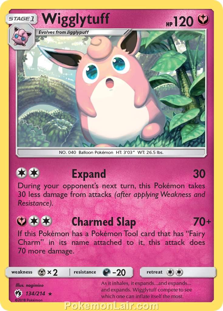 2018 Pokemon Trading Card Game Lost Thunder Set – 134 Wigglytuff