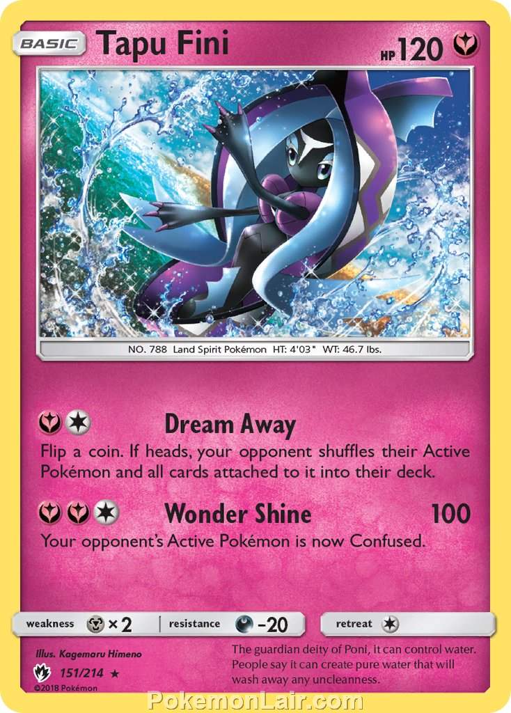 2018 Pokemon Trading Card Game Lost Thunder Set – 151 Tapu Fini