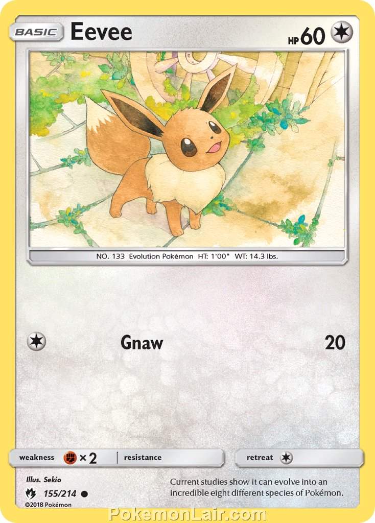 2018 Pokemon Trading Card Game Lost Thunder Set – 155 Eevee