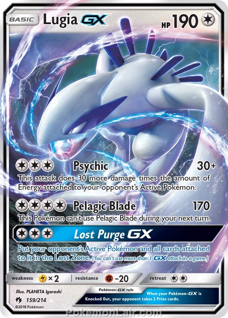 2018 Pokemon Trading Card Game Lost Thunder Set – 159 Lugia GX