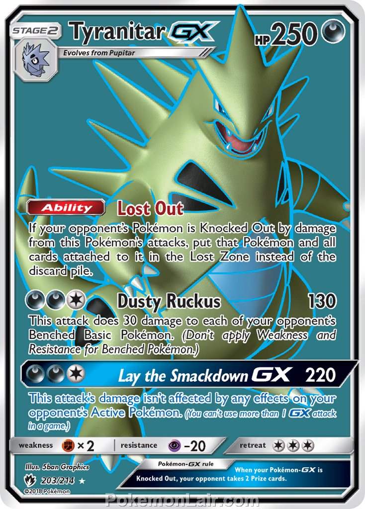 2018 Pokemon Trading Card Game Lost Thunder Set – 203 Tyranitar GX