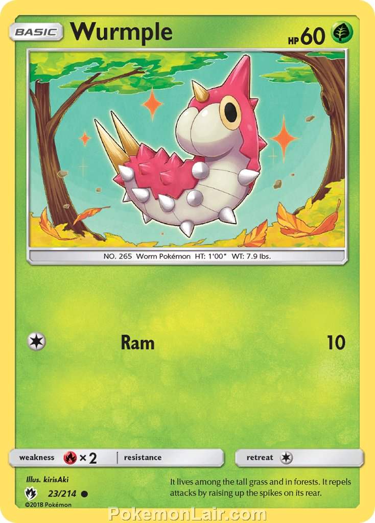 2018 Pokemon Trading Card Game Lost Thunder Set – 23 Wurmple