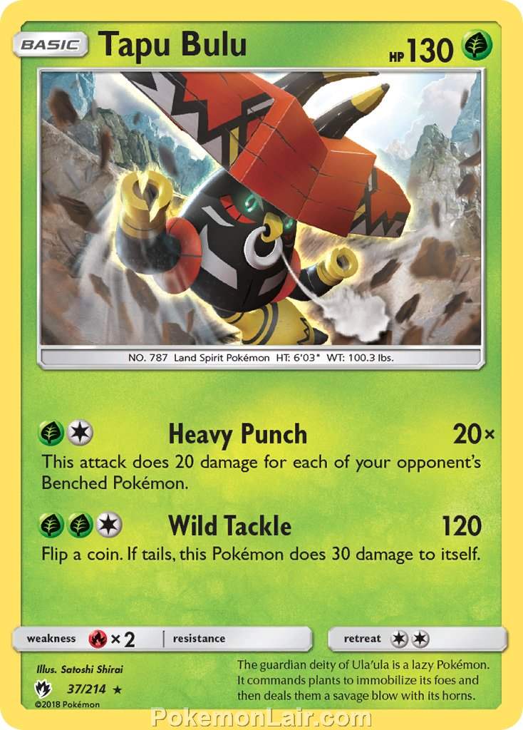 2018 Pokemon Trading Card Game Lost Thunder Set – 37 Tapu Bulu