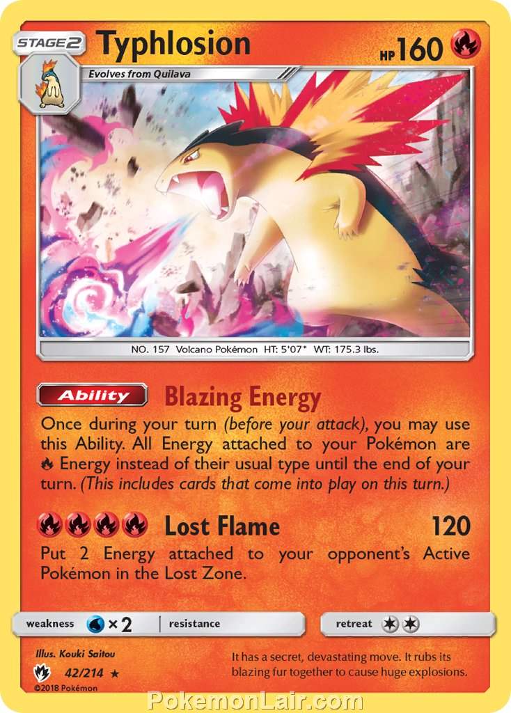 2018 Pokemon Trading Card Game Lost Thunder Set – 42 Typhlosion