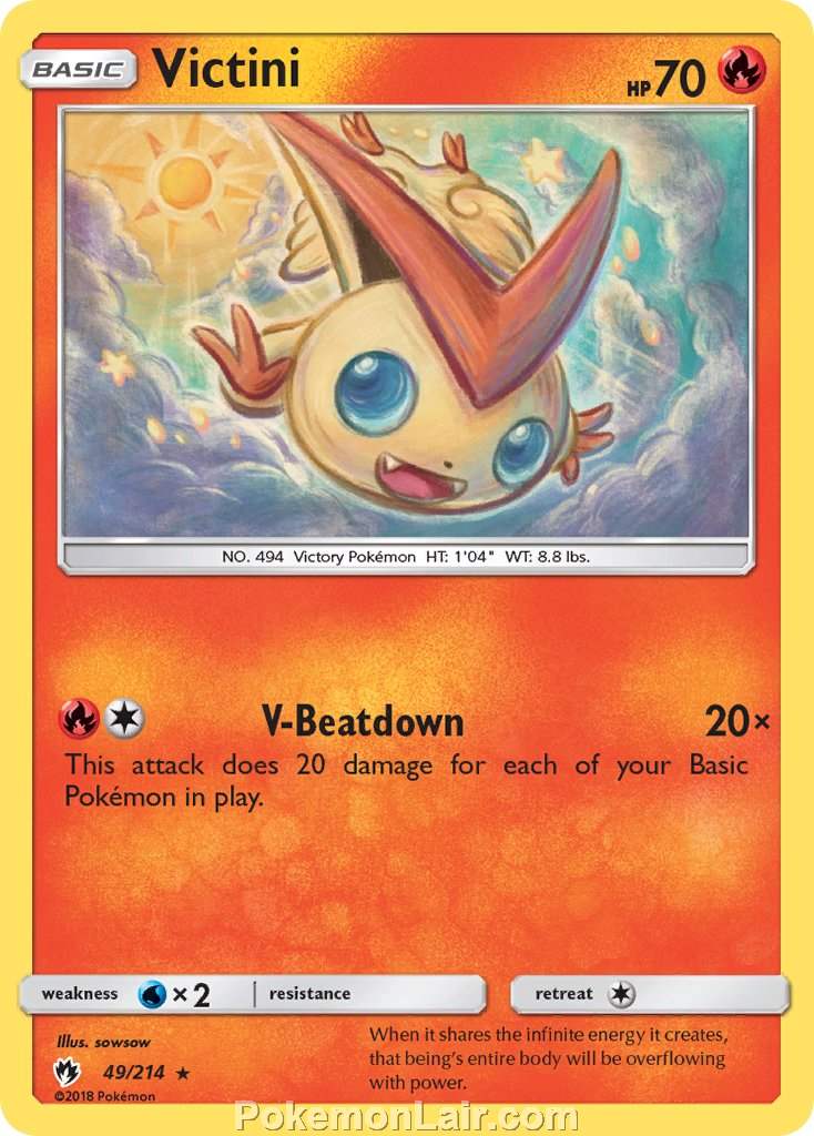 2018 Pokemon Trading Card Game Lost Thunder Set – 49 Victini