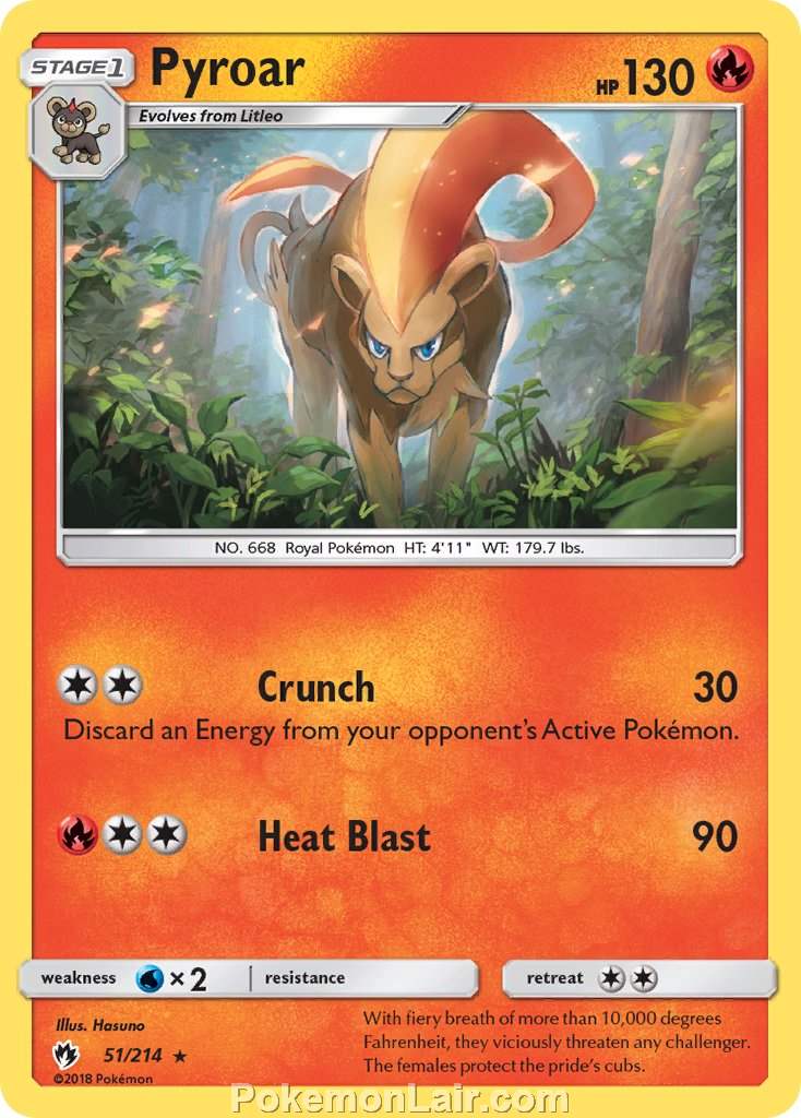 2018 Pokemon Trading Card Game Lost Thunder Set – 51 Pyroar