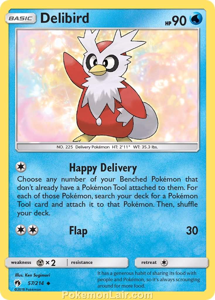 2018 Pokemon Trading Card Game Lost Thunder Set – 57 Delibird