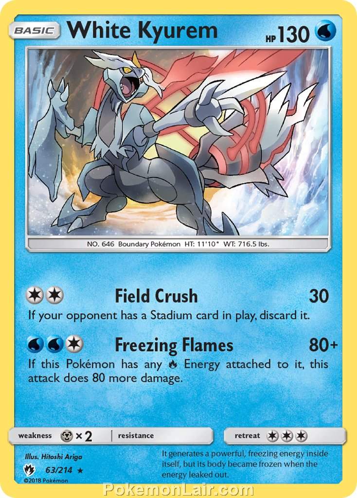 2018 Pokemon Trading Card Game Lost Thunder Set – 63 White Kyurem