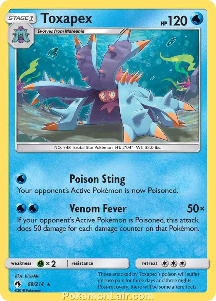 2018 Pokemon Trading Card Game Lost Thunder Set – 69 Toxapex