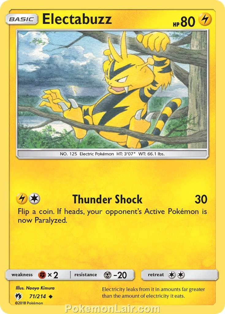 2018 Pokemon Trading Card Game Lost Thunder Set – 71 Electabuzz