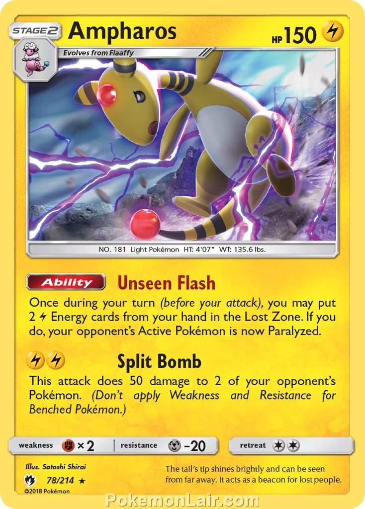 2018 Pokemon Trading Card Game Lost Thunder Set – 78 Ampharos