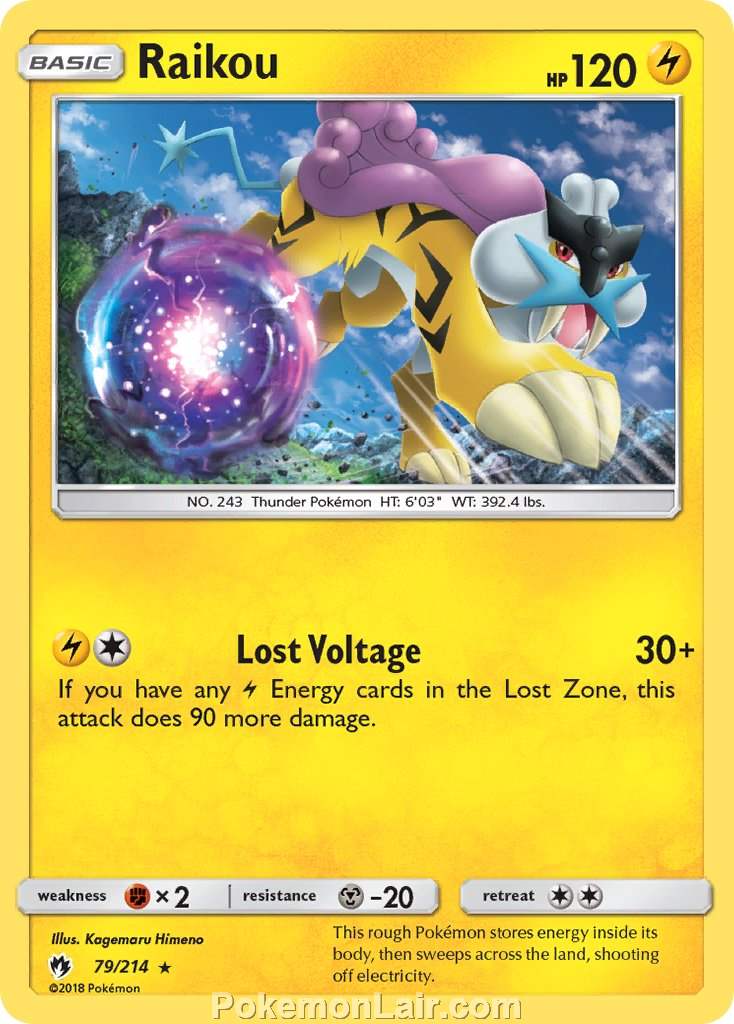 2018 Pokemon Trading Card Game Lost Thunder Set – 79 Raikou