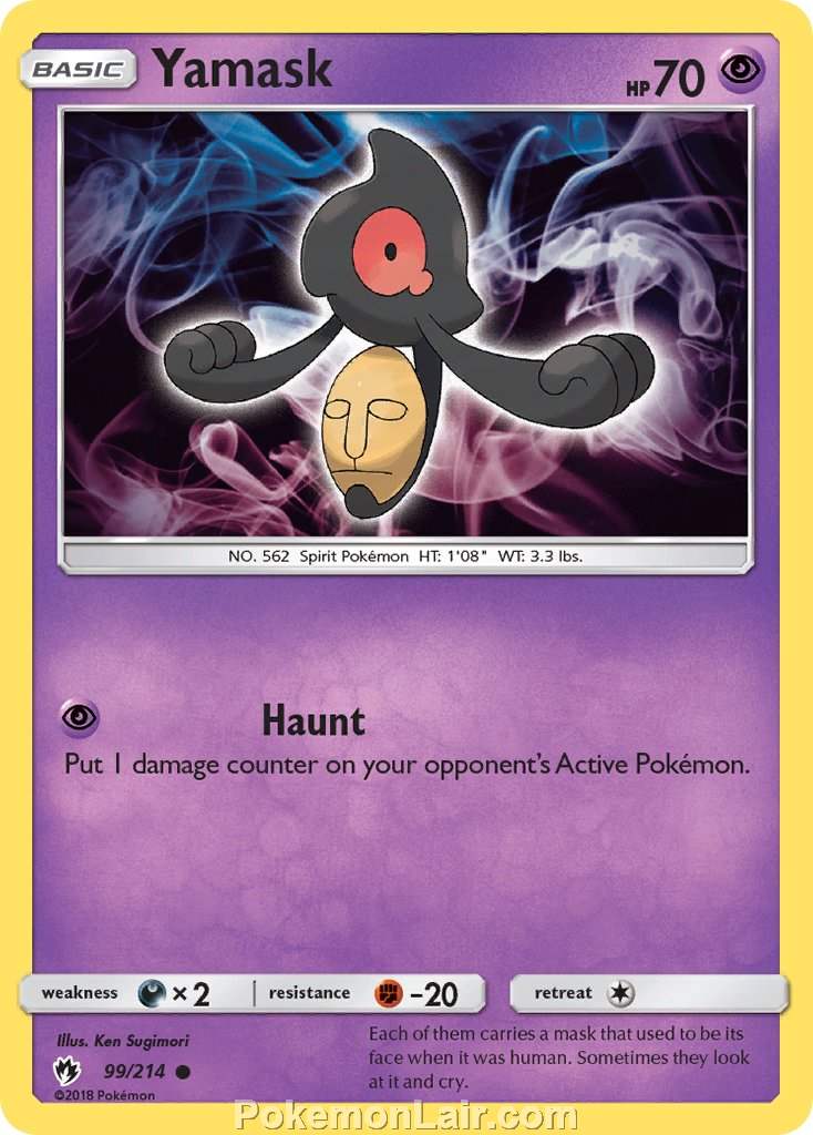 2018 Pokemon Trading Card Game Lost Thunder Set – 99 Yamask