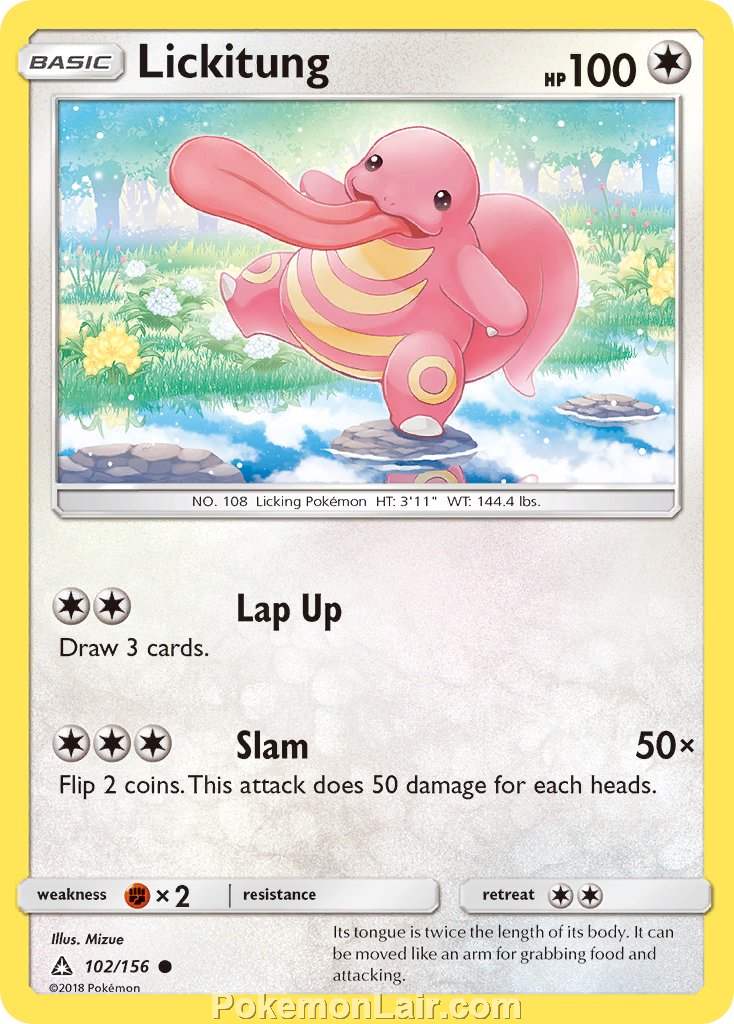 2018 Pokemon Trading Card Game Ultra Prism Price List – 102 Lickitung